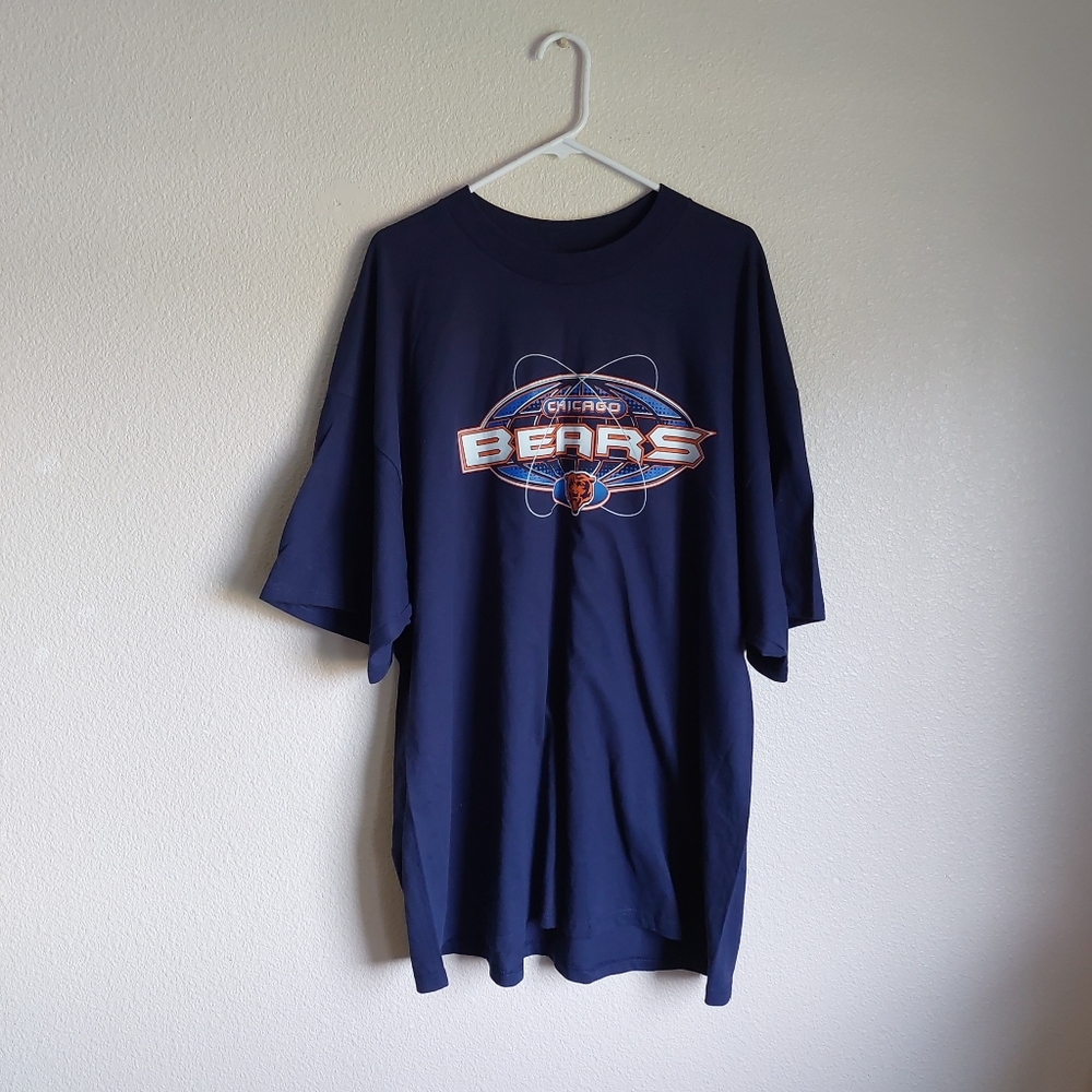 Majestic Chicago Bears T Shirt Men's XXXL Short Sleeve Navy Regular Fit Cotton